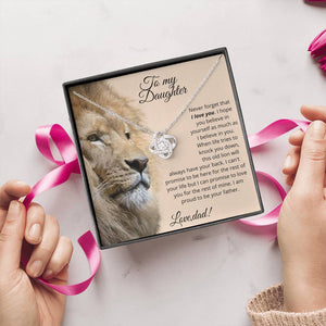 Father To Daughter Lion's Love Knot Necklace
